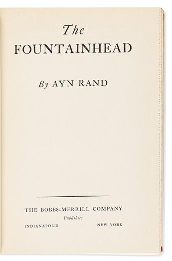 Rand, Ayn (1905-1982) The Fountainhead, first edition.